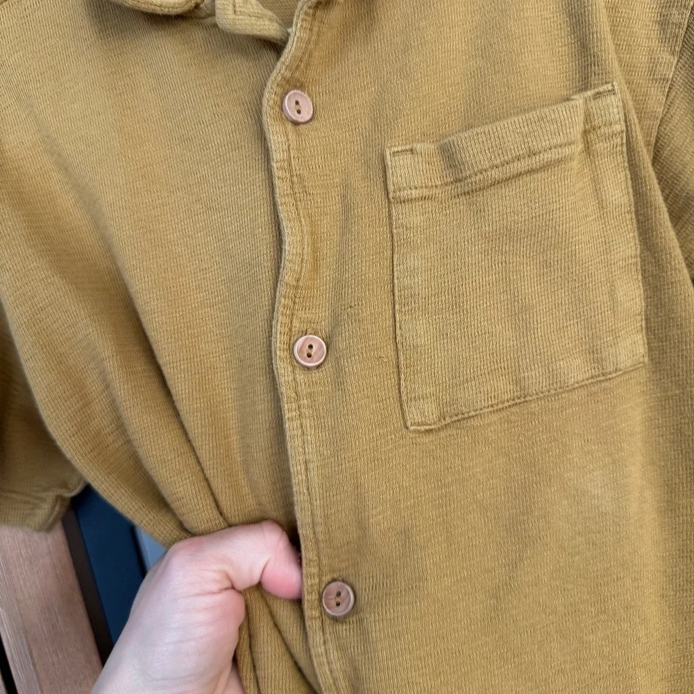 Zara Kids button Down shirt short sleeve collar toddler boys caramel